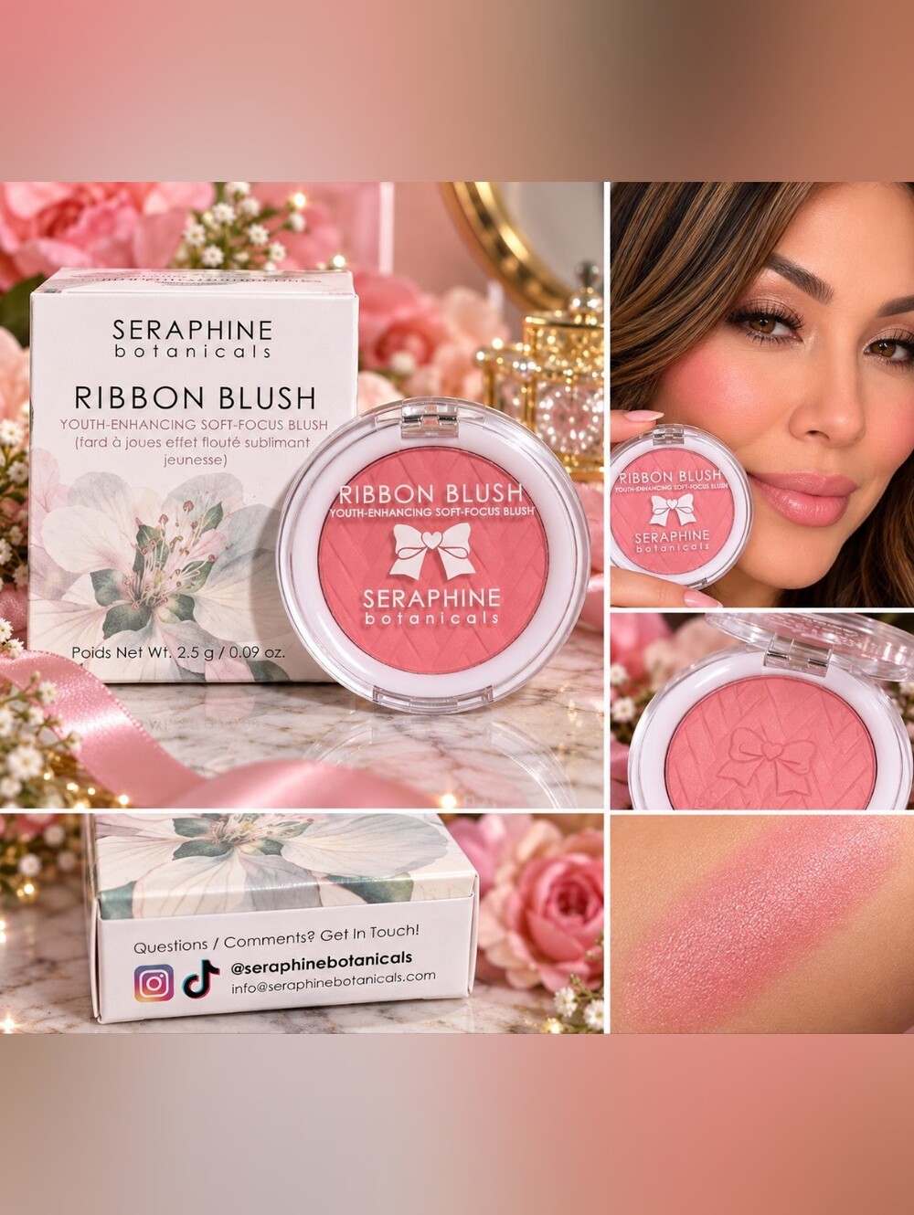 Seraphine Botanicals Ribbon Blush — Soft Rose Pink